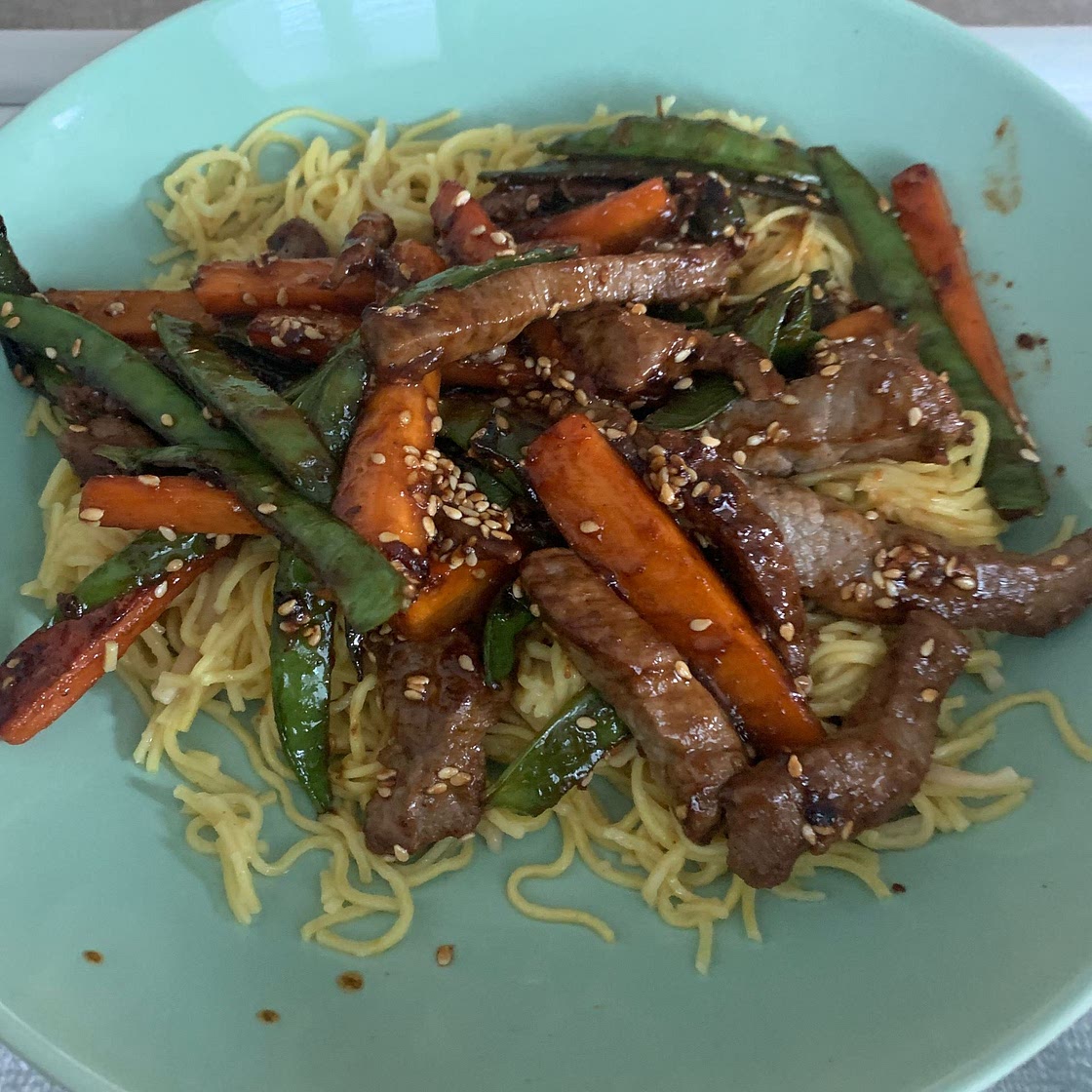 Stir-fried beef with hoisin sauce
