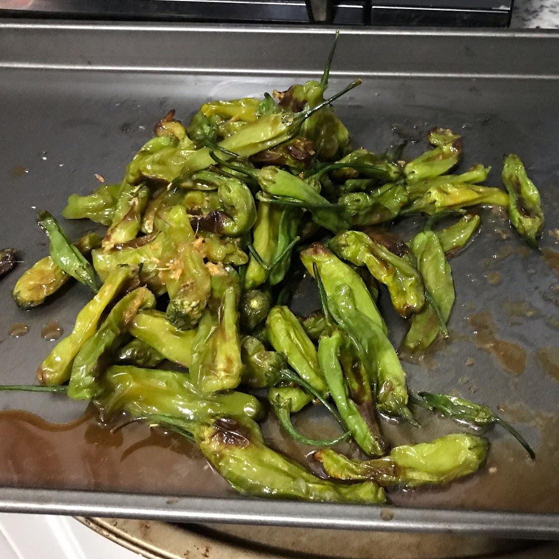 Air Fryer Soy-Ginger Shishito Peppers