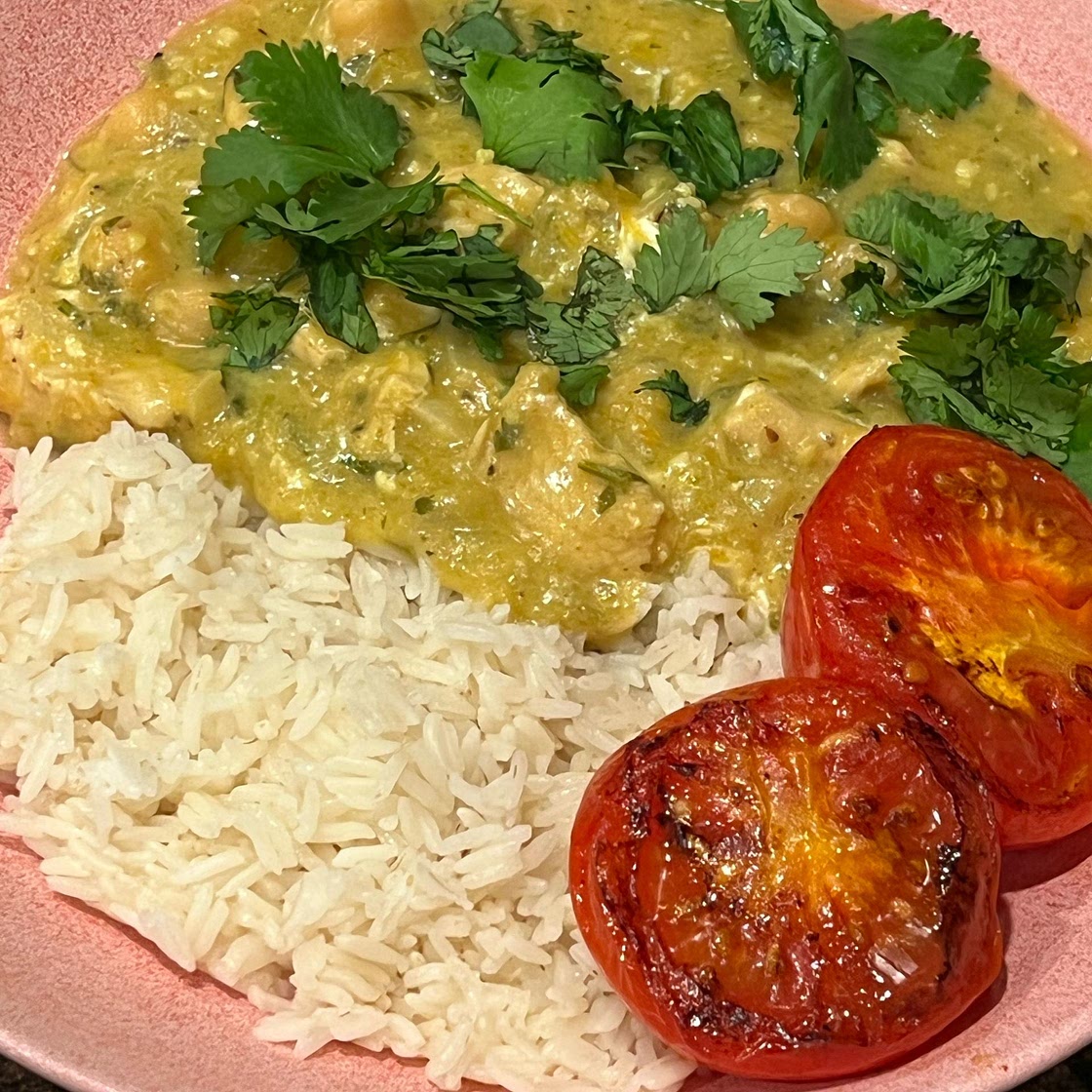 Mild chicken, chickpea & squash curry