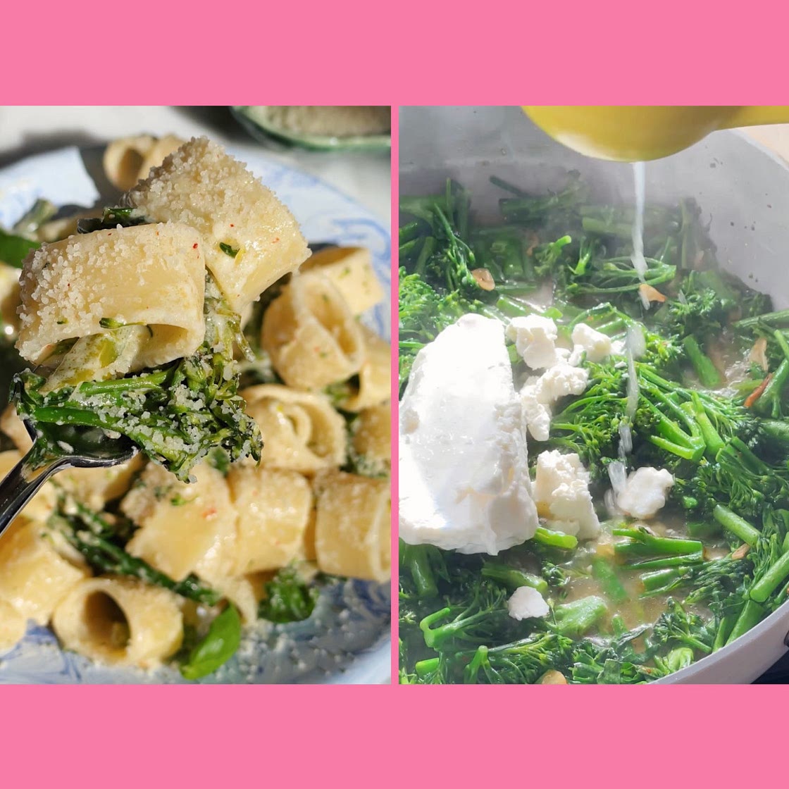 Broccolini and Goats Cheese Pasta