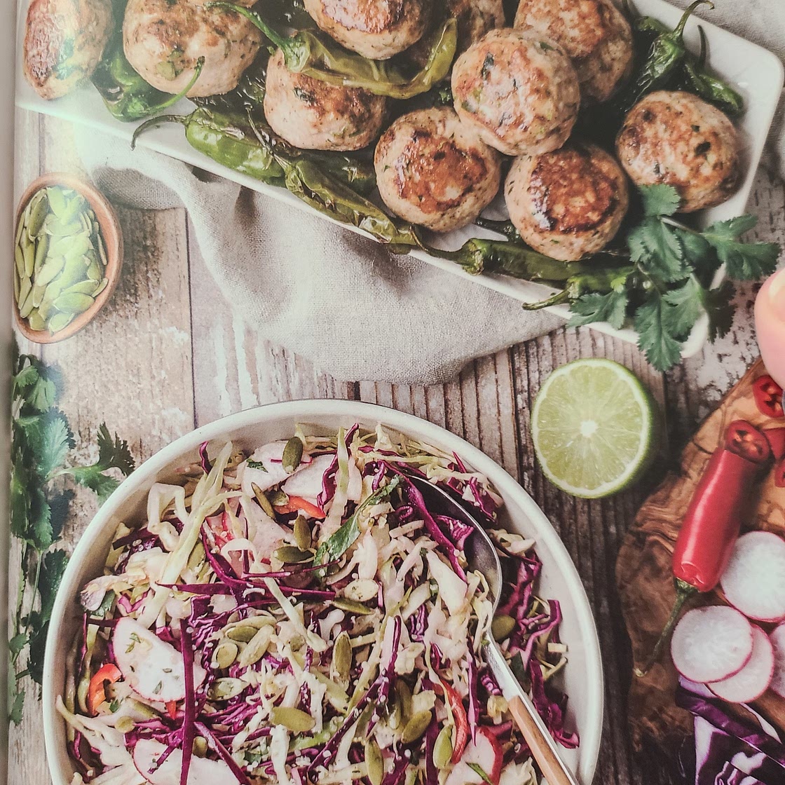 Crunchy Cabbage Slaw to go with Keto Meatballs