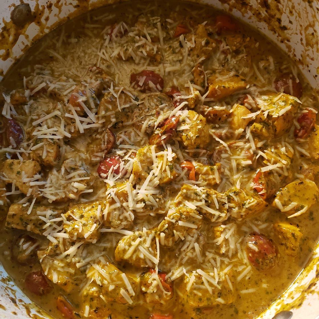 Creamy pesto chicken