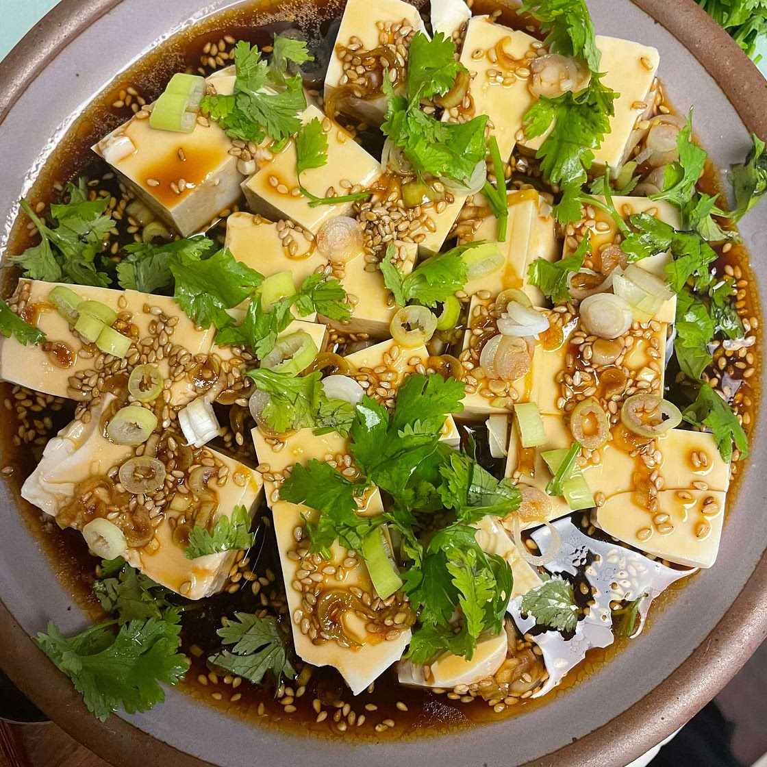 Silken Tofu With Spicy Soy Dressing