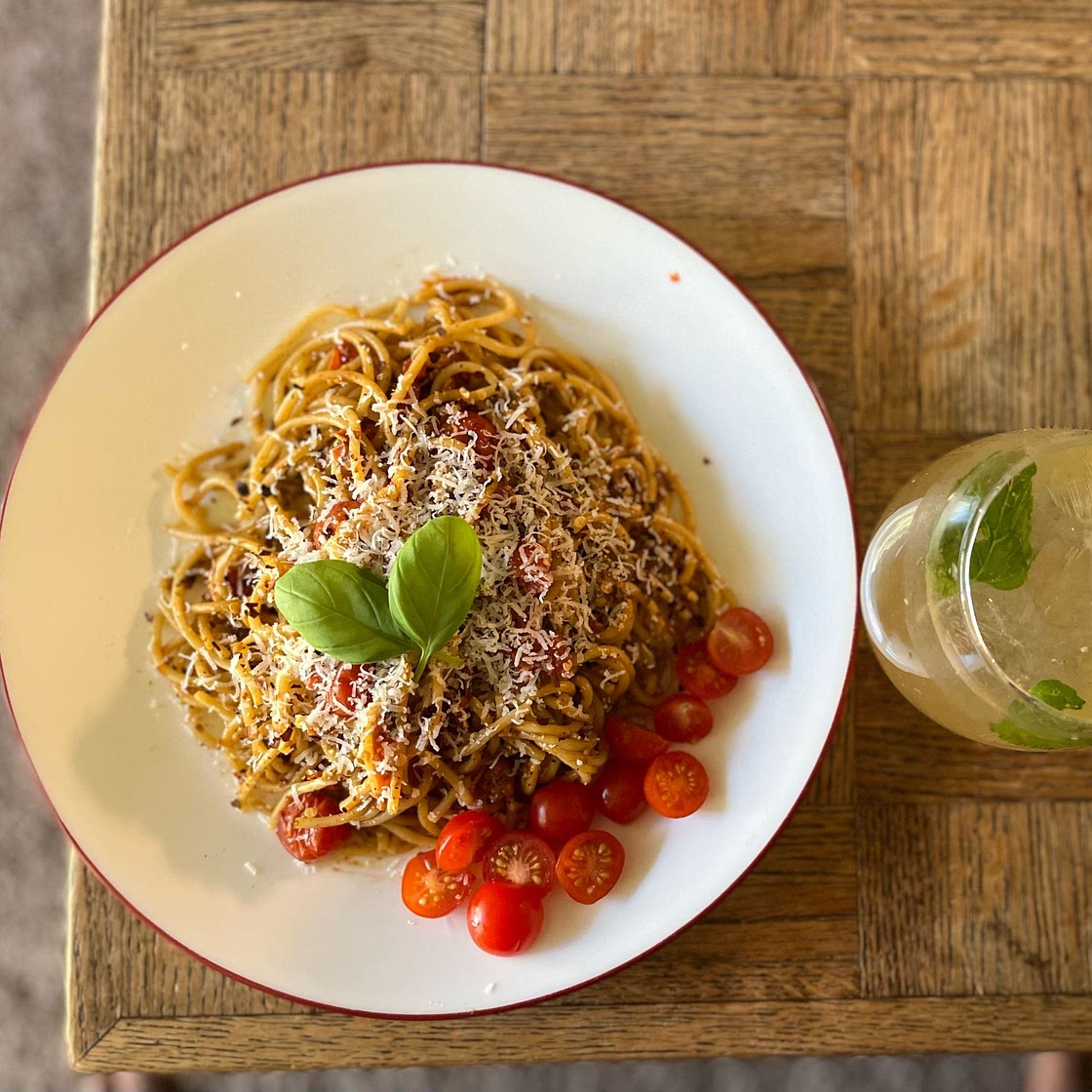 Spaghetti with Fresh Tomato Marinara Recipe