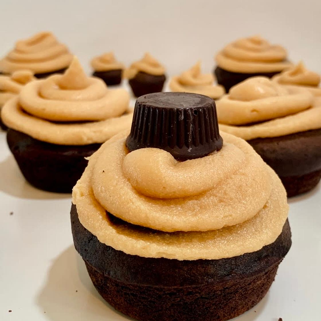 Chocolate PB Cup Cupcakes (with Cream-Cheese Frosting)