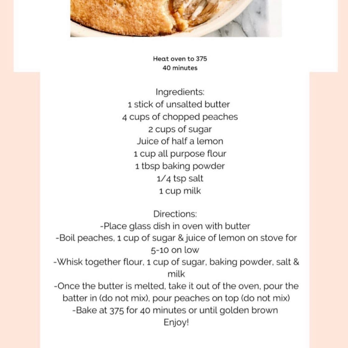 Malllory Ivins Peach Cobbler