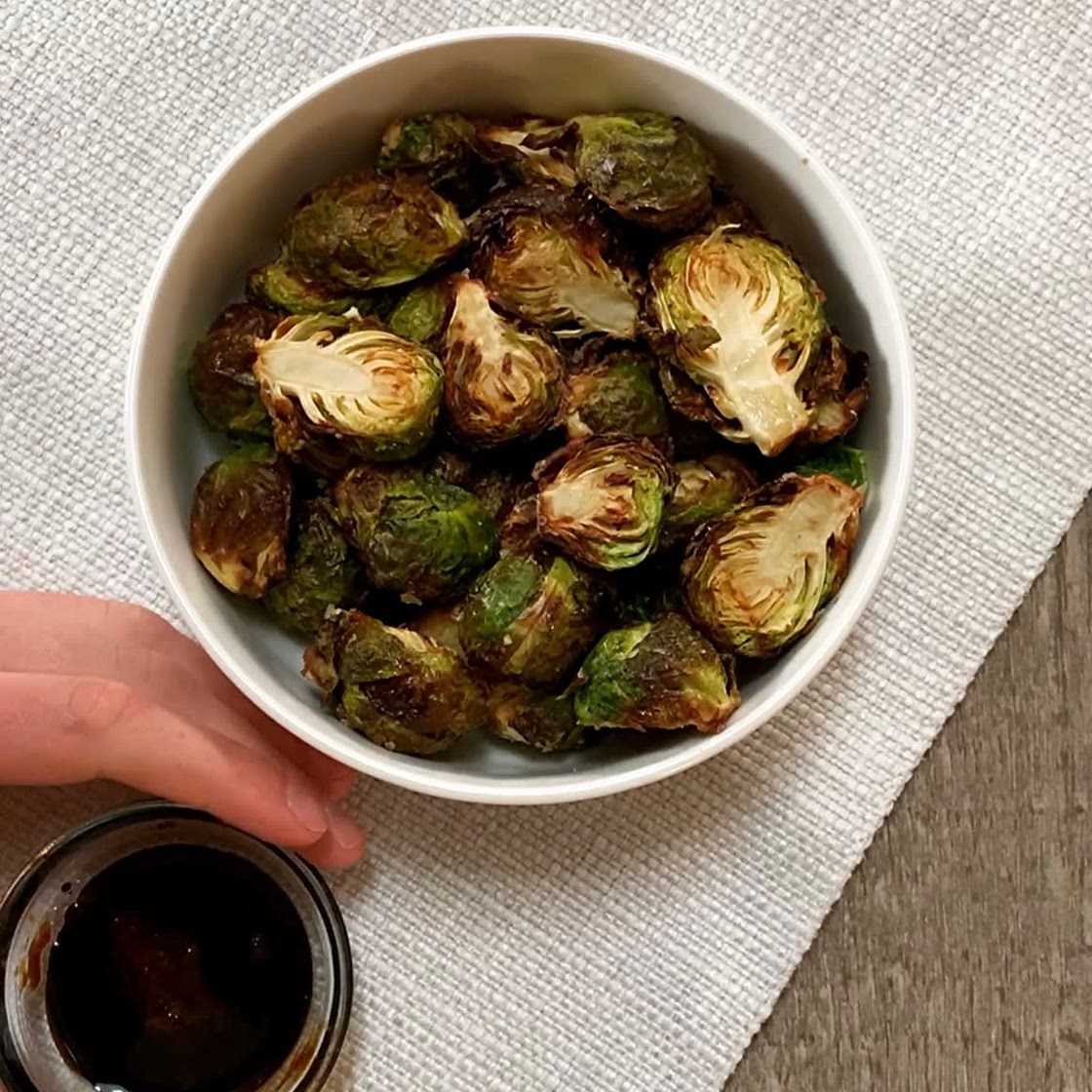 Air Fryer Brussel Sprouts with Balsamic Glaze