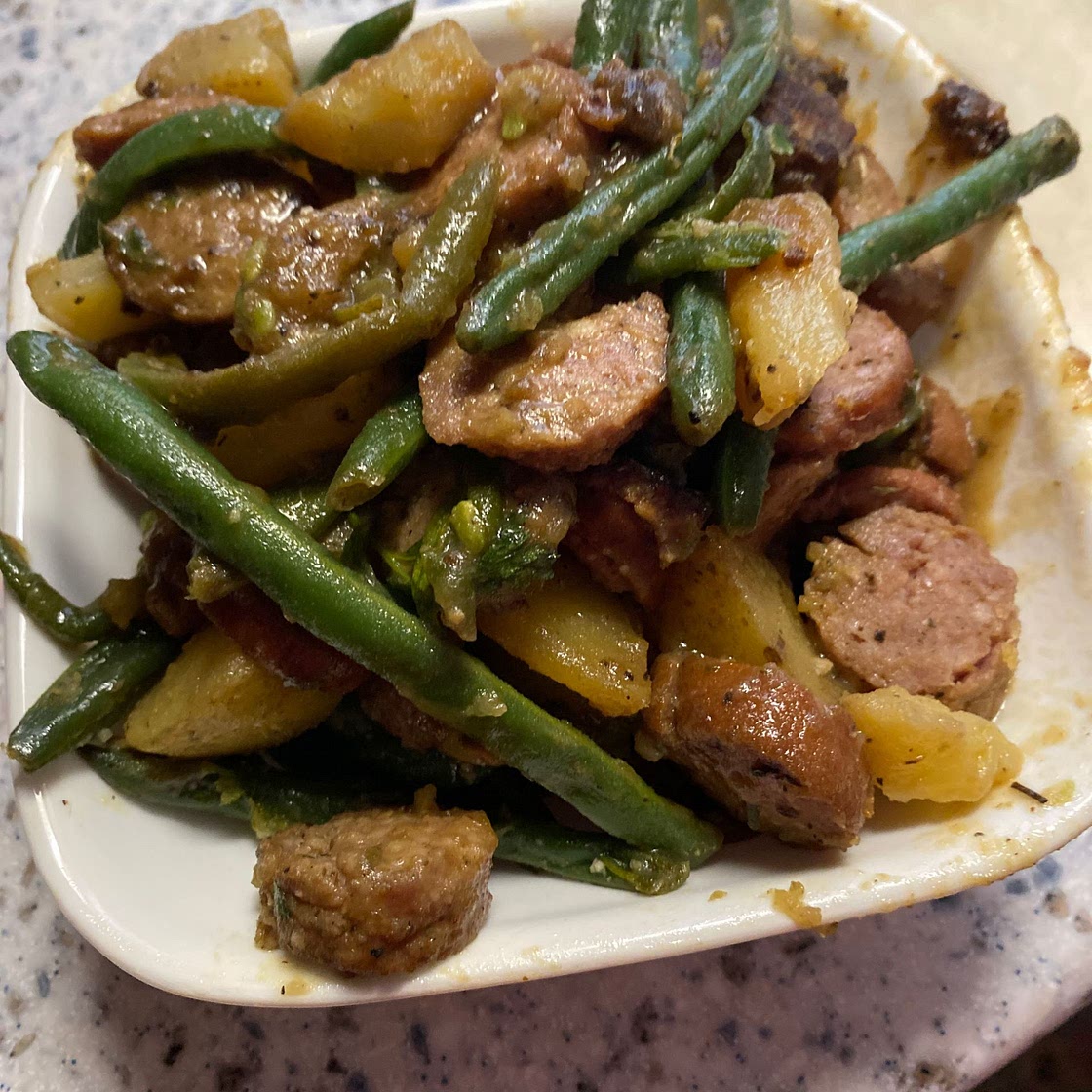 Smoked Sausage with Potatoes and Green Beans
