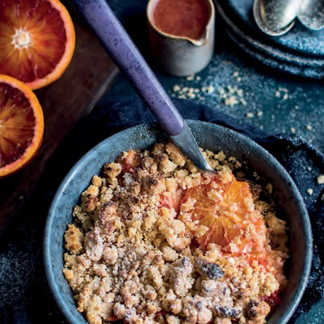 Blood orange crumble