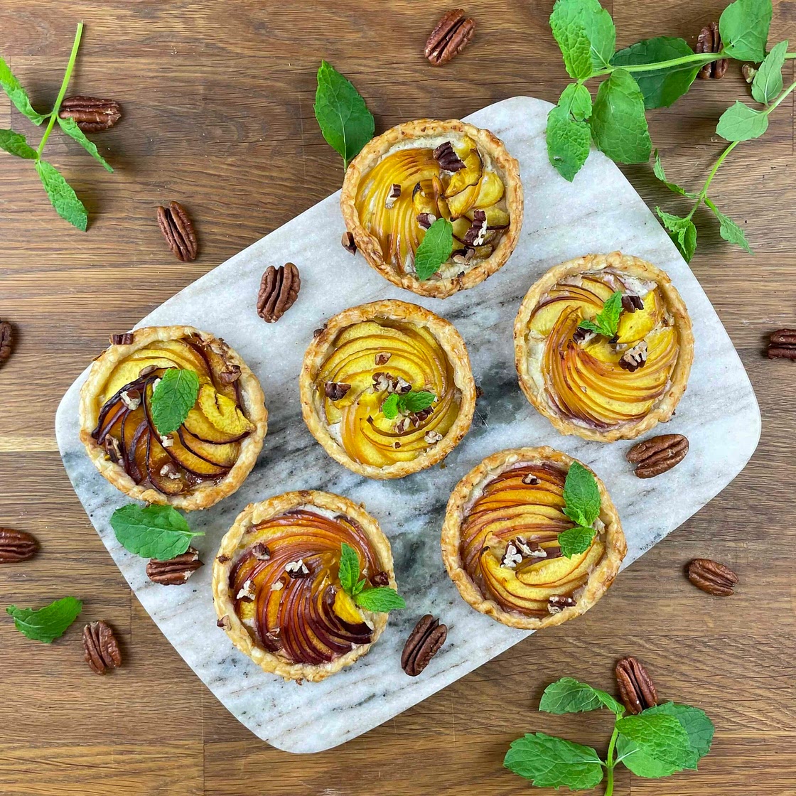 Rustic Puff Pastry Peach Mini Tarts