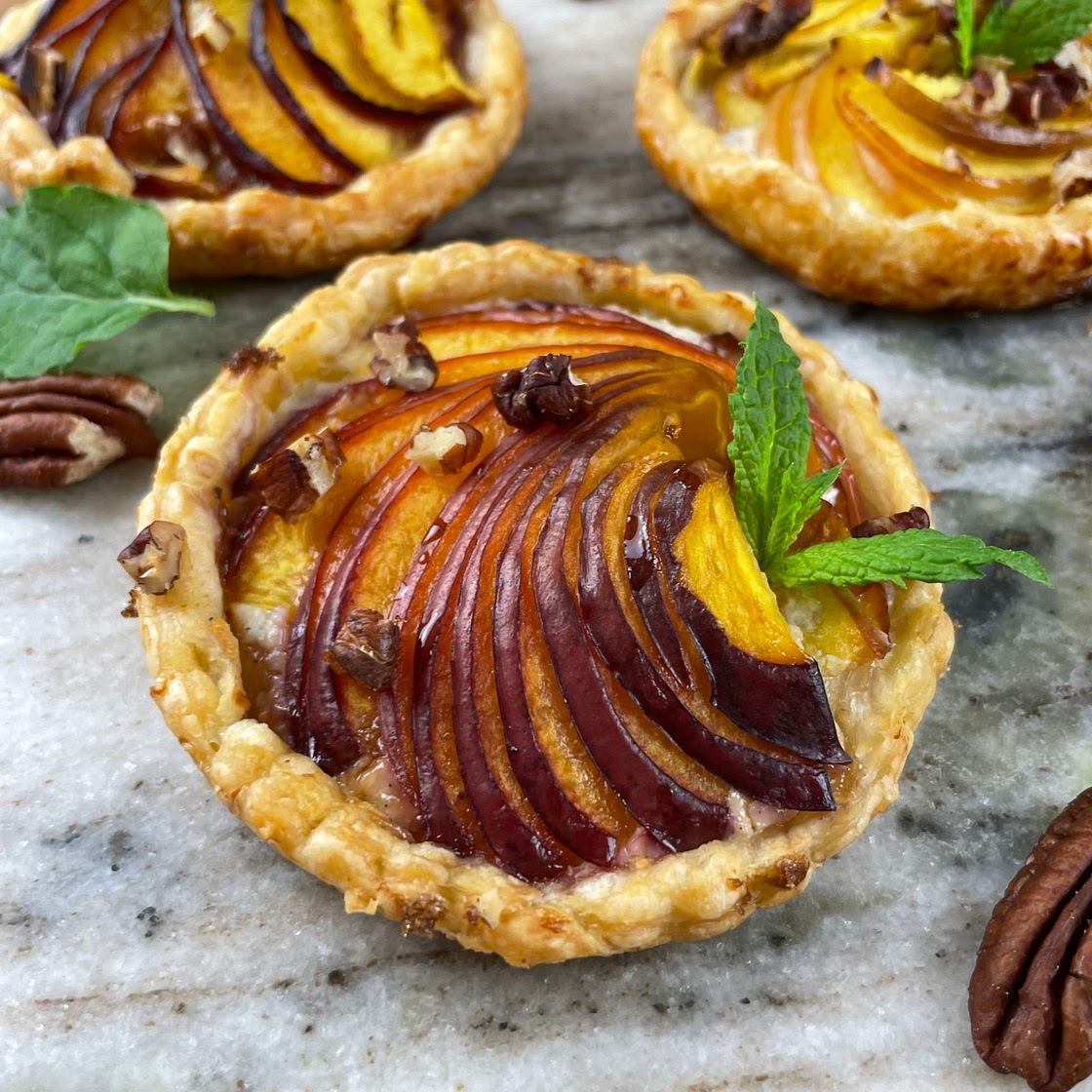 Rustic Puff Pastry Peach Mini Tarts