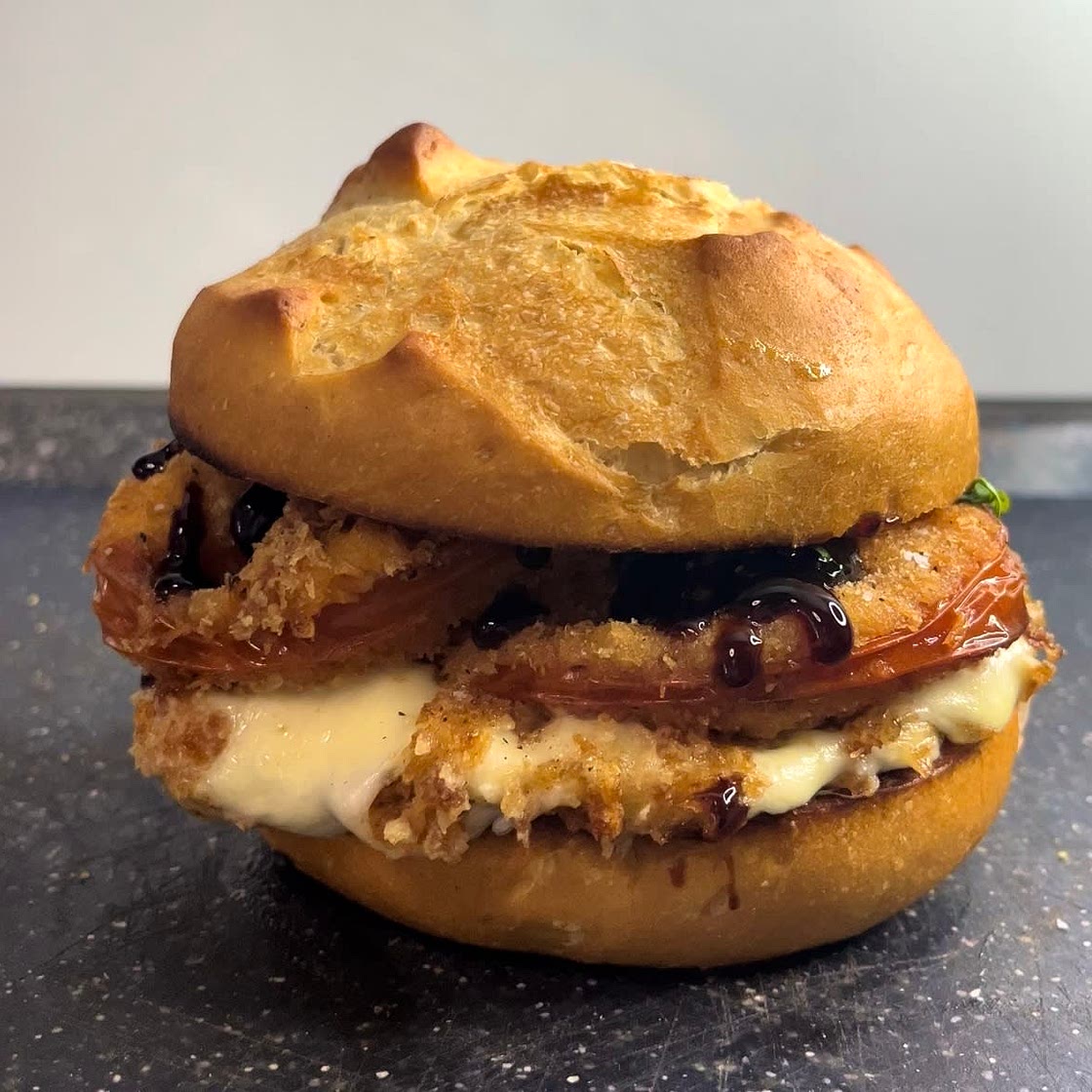 Fried tomato mozzarella sandwich 2