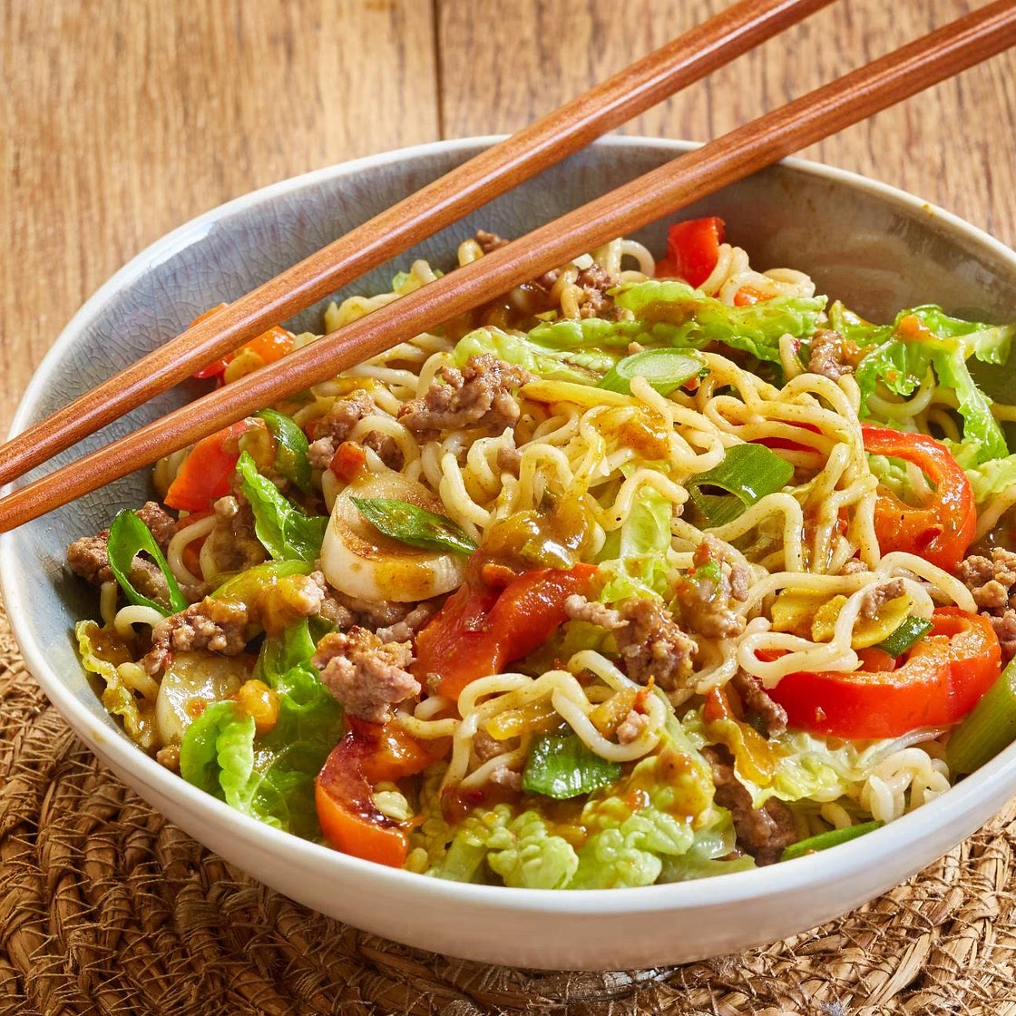 Asia-Woknudeln mit Hack