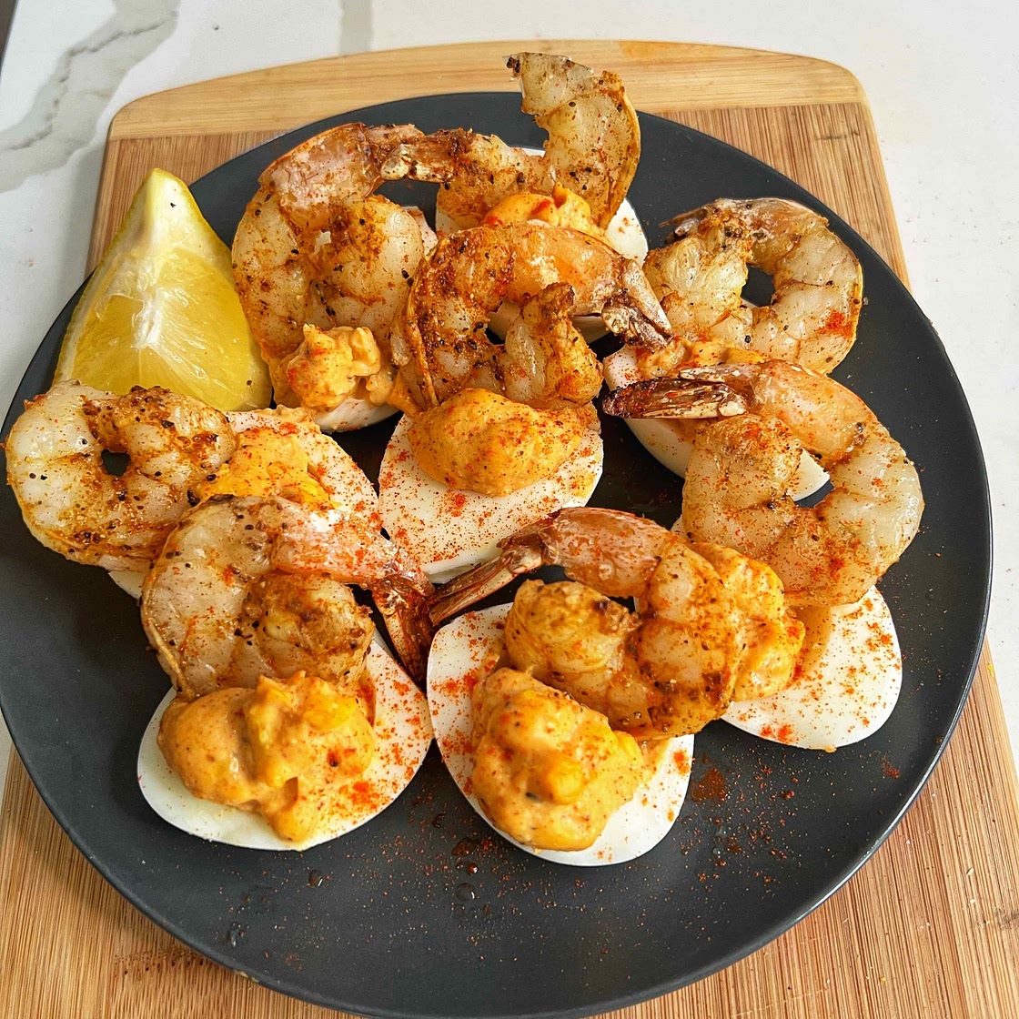 Cajun Shrimp Deviled Eggs — Angiela Eats 