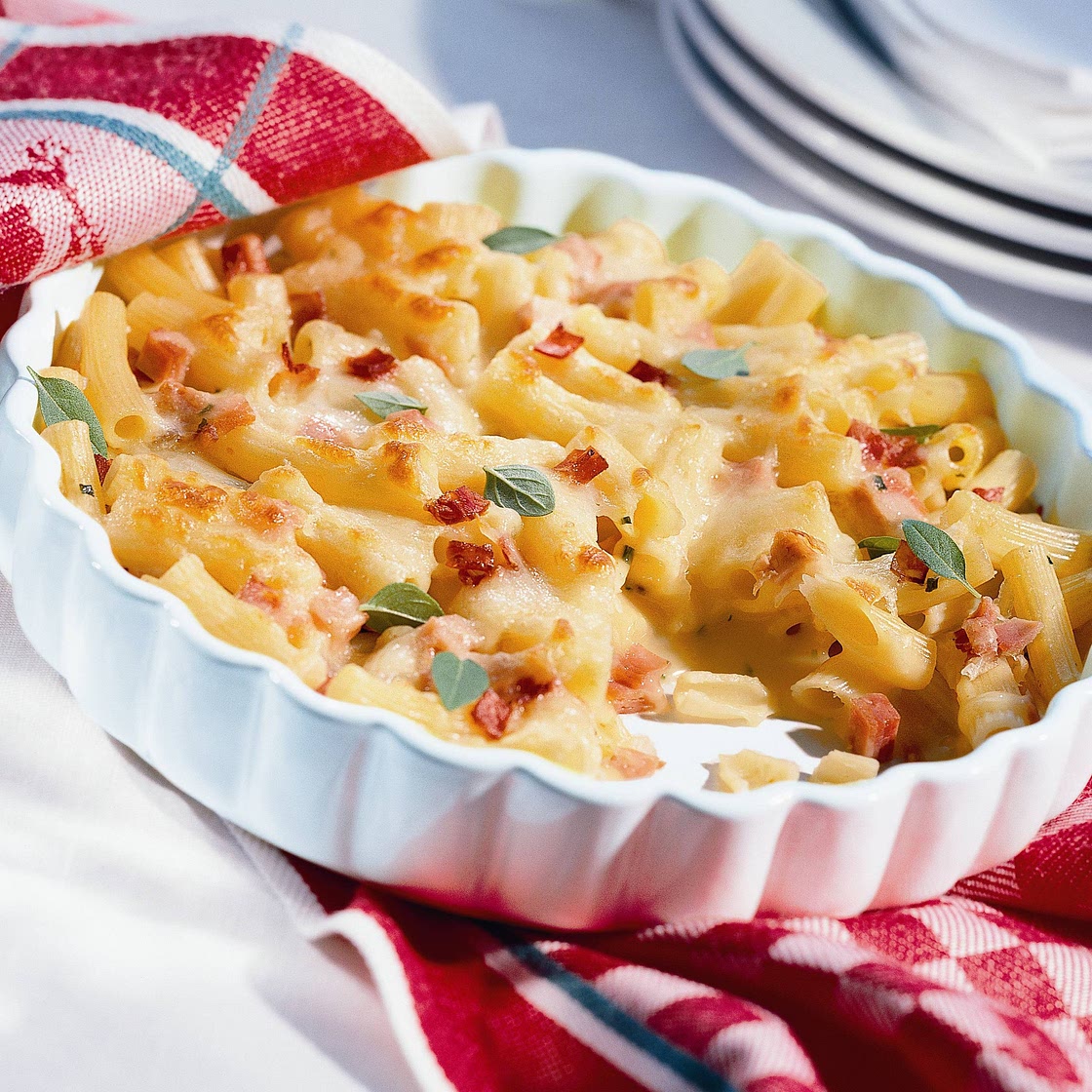 Nudel-Schinken-Gratin
