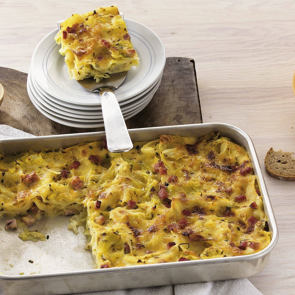 Spitzkohl-Lasagne mit Kümmel