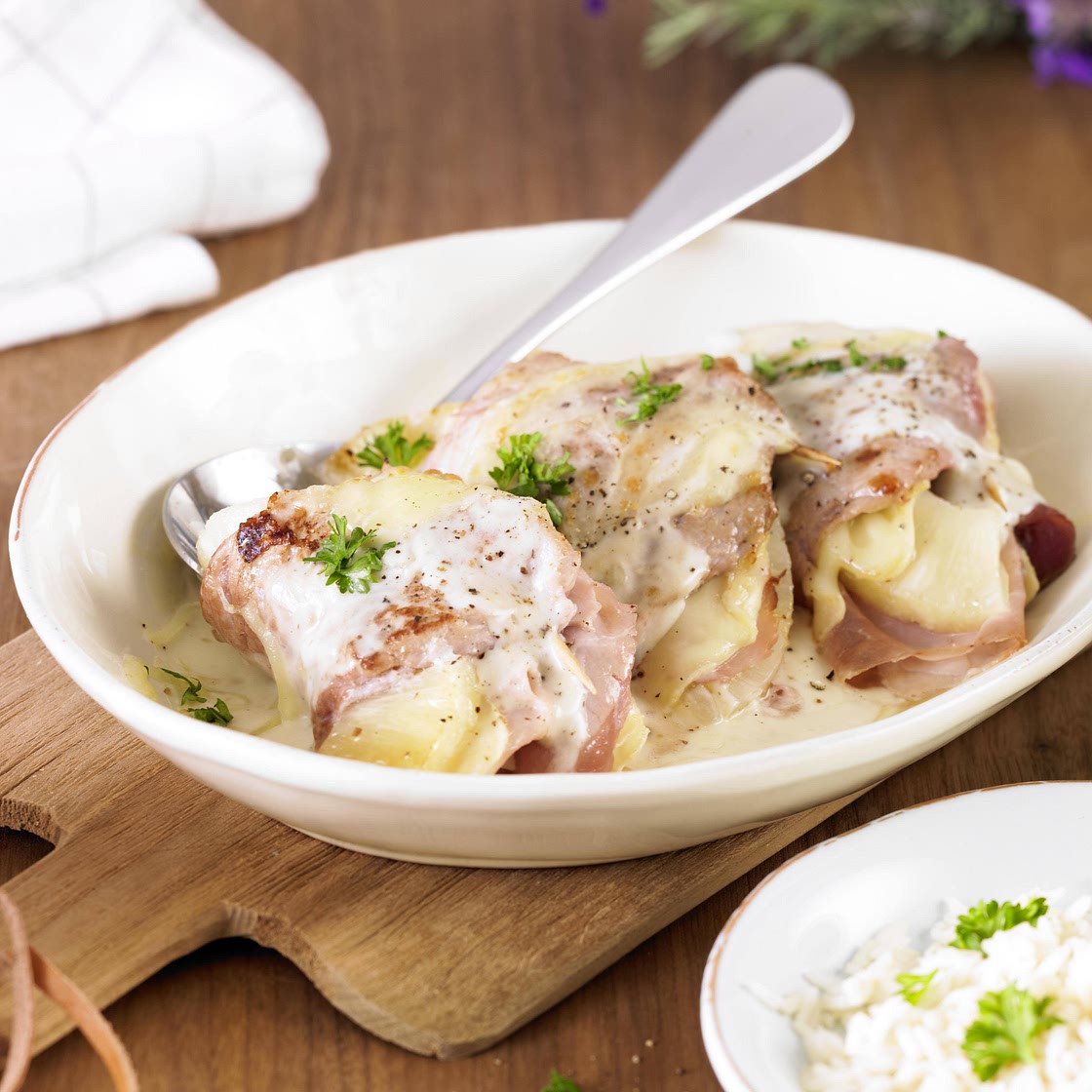 Schnitzelröllchen "Hawaii"