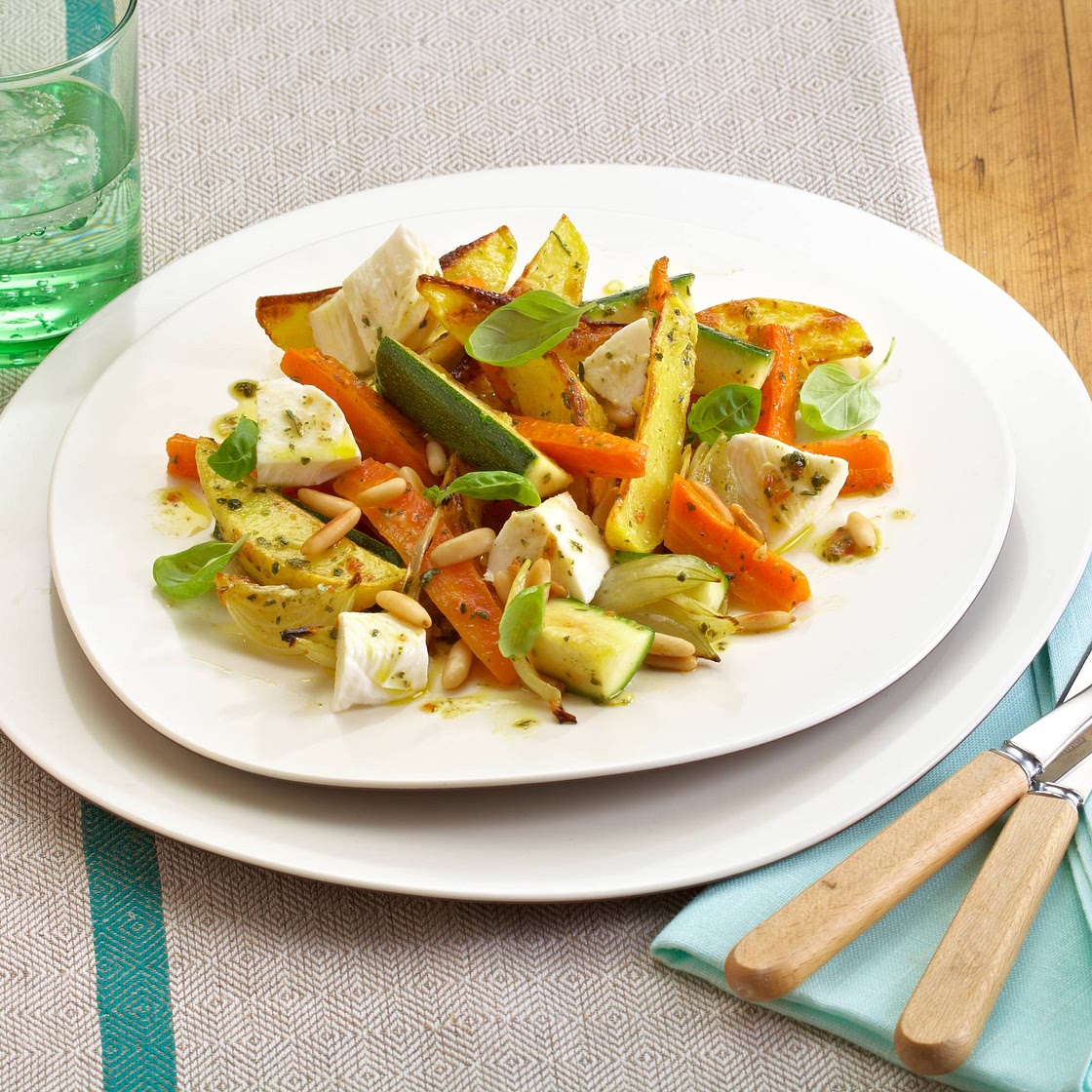Lauwarmer Salat aus dem Ofen