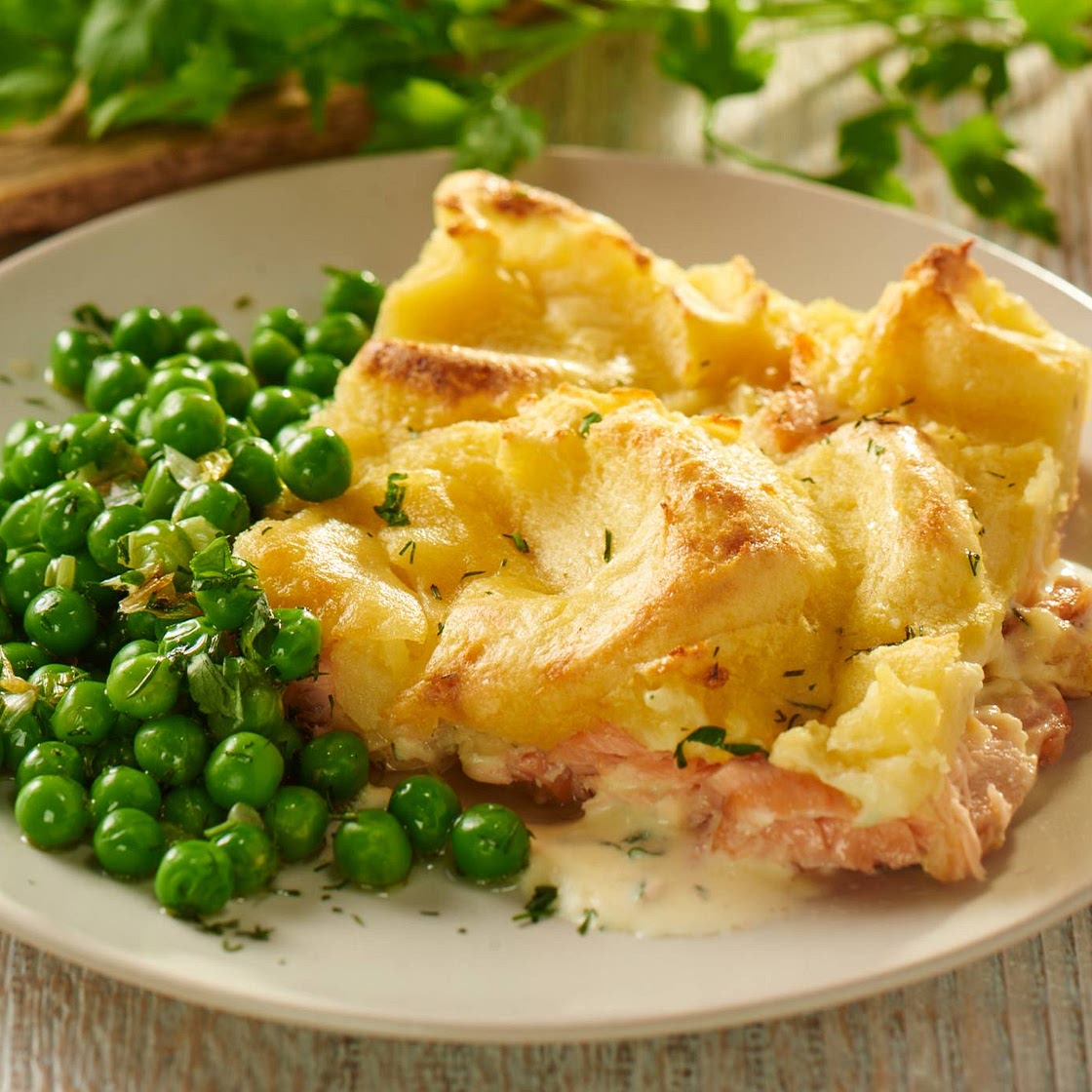 Kartoffel-Fisch-Auflauf mit Hollandaise