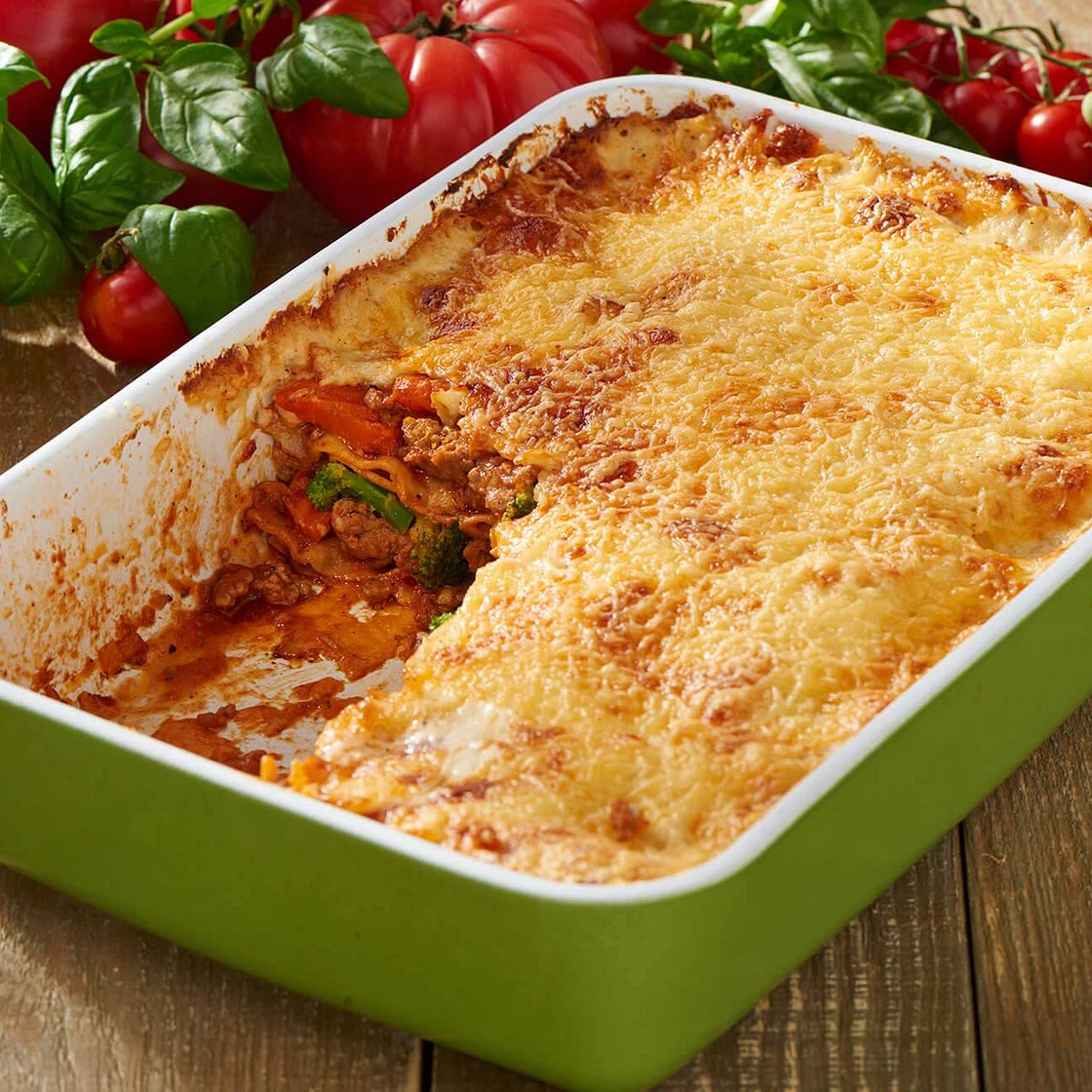 Schnelle Gemüse-Hack-Lasagne