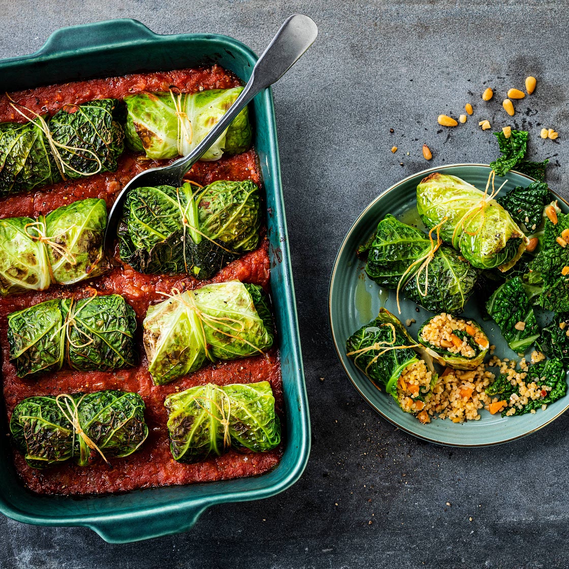 Vegetarische Rouladen mit Bulgur
