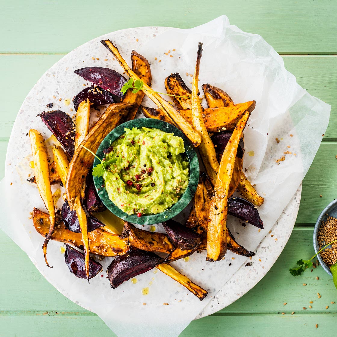 Veganes Ofengemüse mit Guacamole