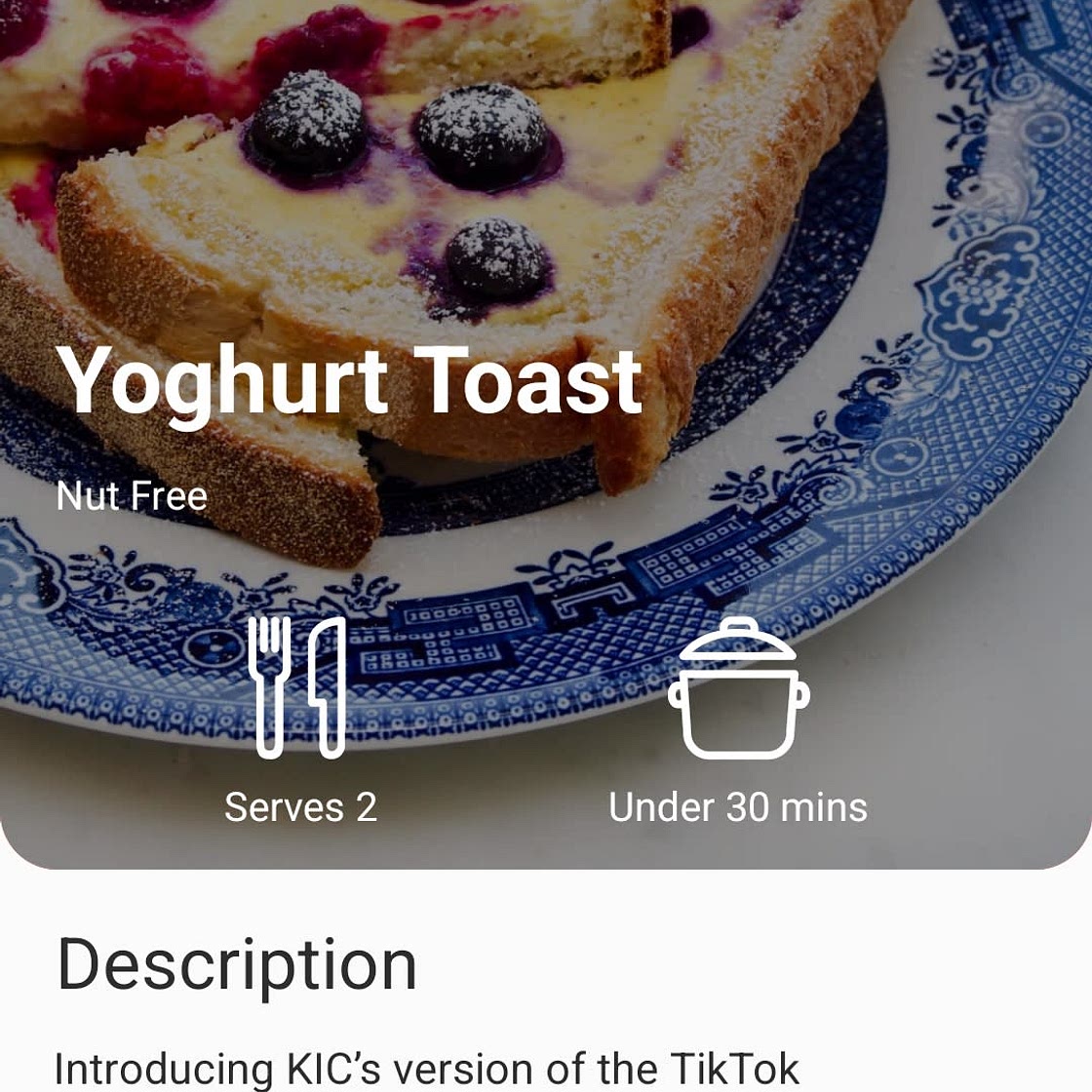 Yoghurt toast
