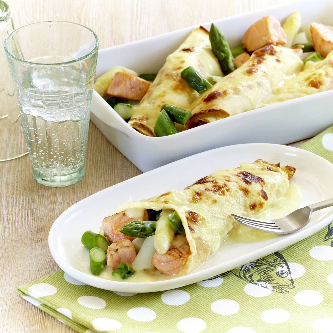 Spargel Crepes Röllchen