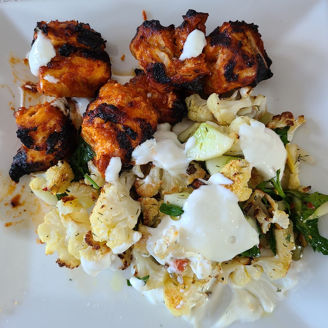 Lebanese Chicken with Charred Lemon Cauliflower