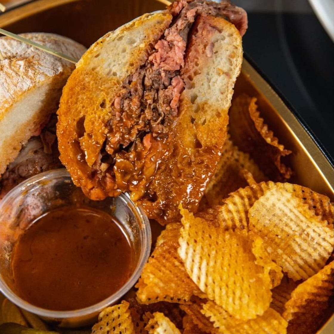 We'd Show Up to Any Super Bowl Party For Prime Rib French Dip Sandwiches