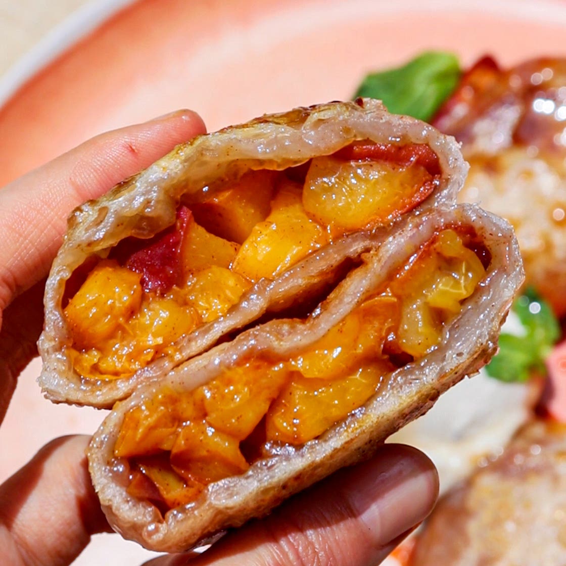Easy Vegan Peach Cobbler Dumplings (gluten free)