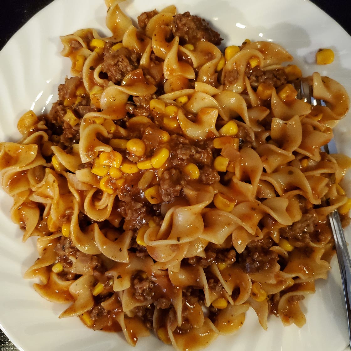 Hamburger Corn Noodle Casserole