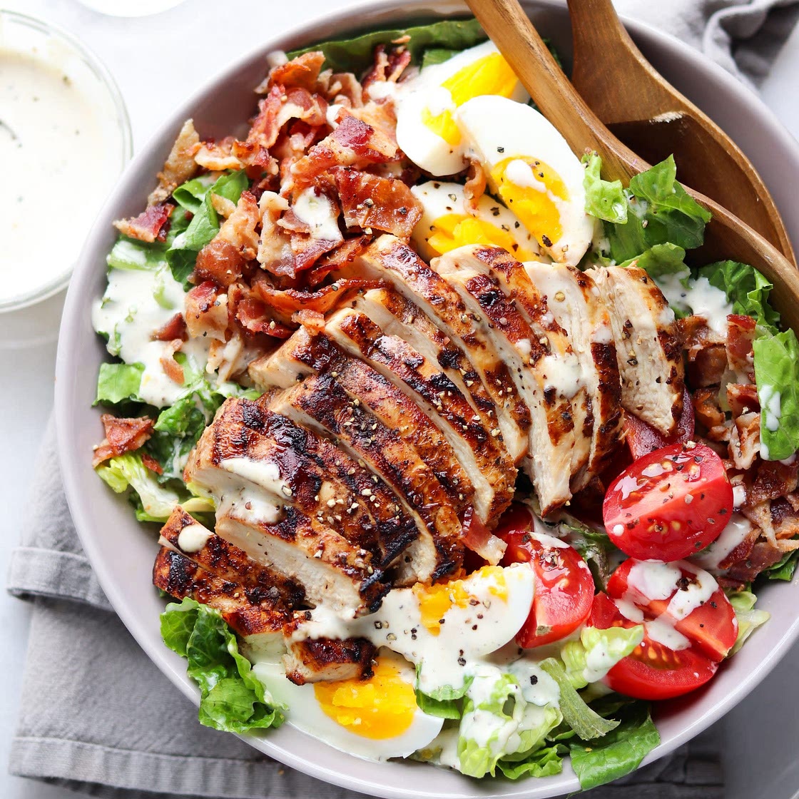 Chicken and Bacon Caesar Salad (Whole 30)