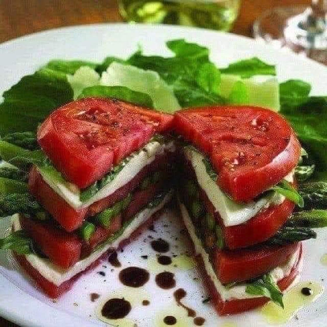 Tomato, Mozzarella, Basil, and Asparagus Sandwich 