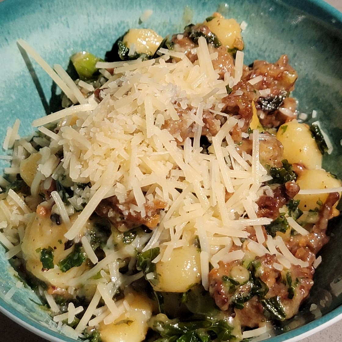 Sausage, kale & gnocchi one-pot
