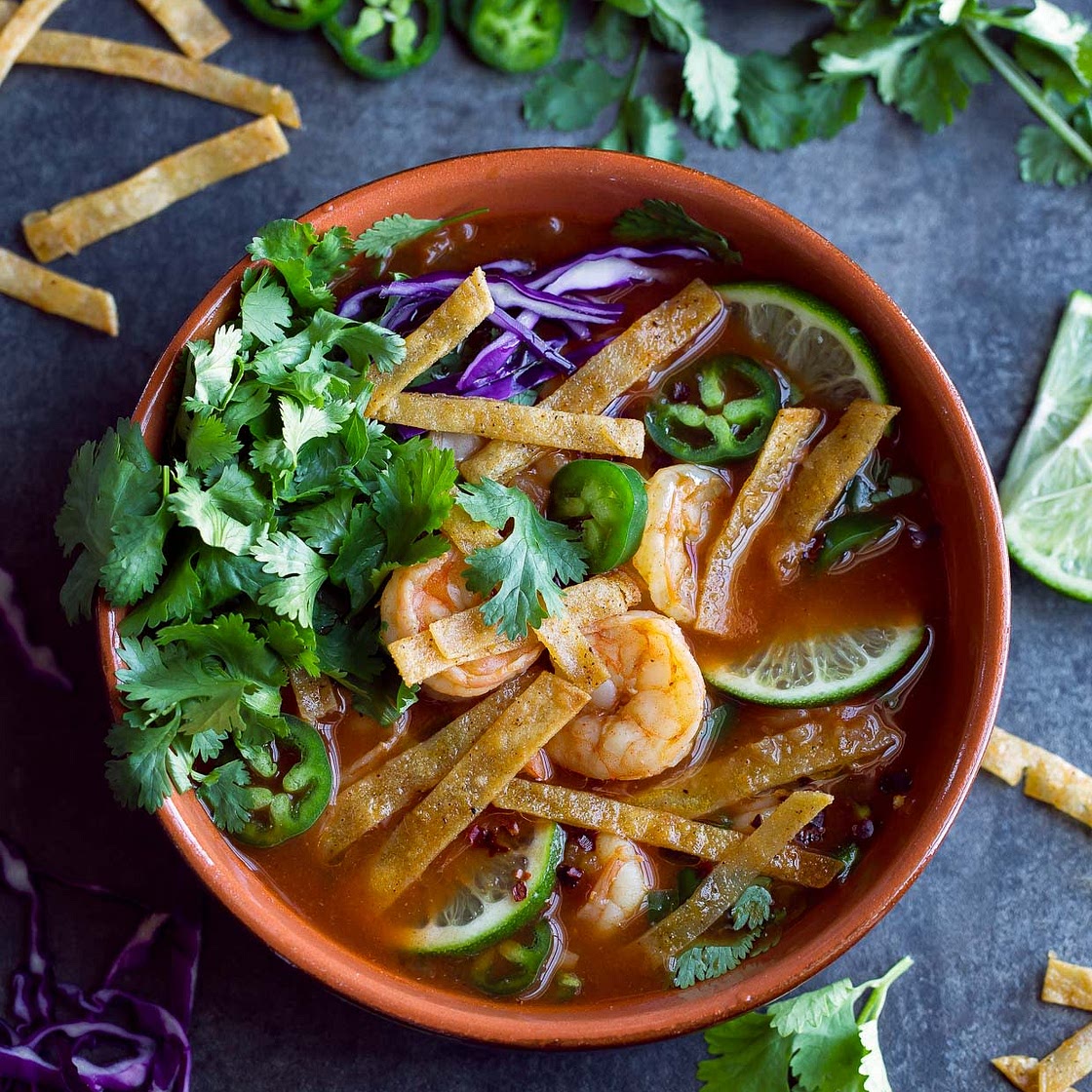 Spicy Shrimp Tortilla Soup