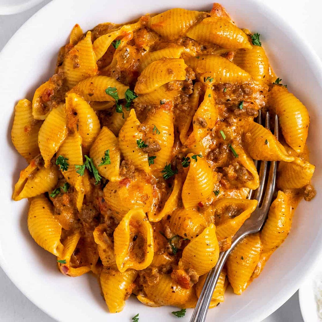 Instant Pot Creamy Beef and Shells