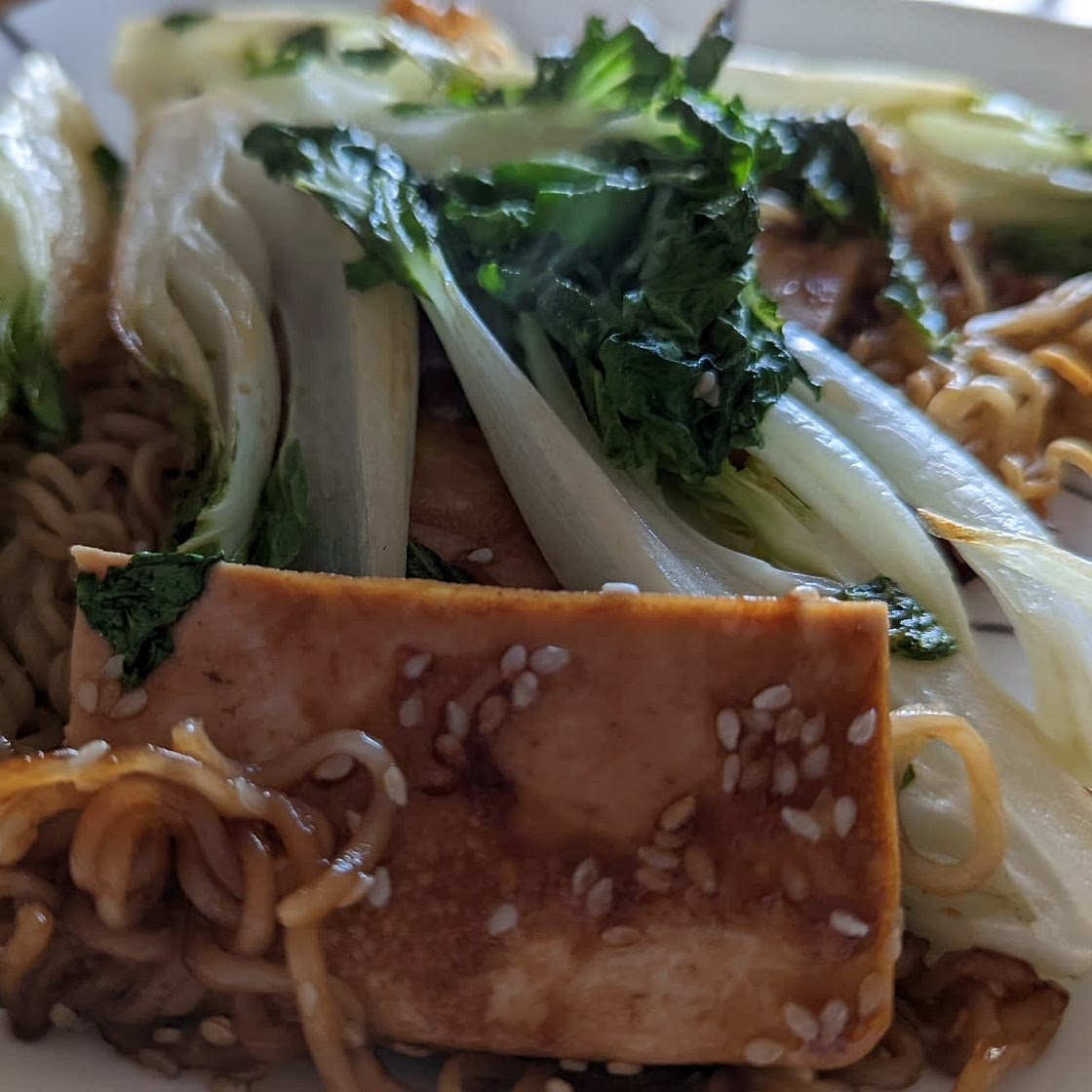 Crispy Sheet-Pan Noodles With Glazed Tofu