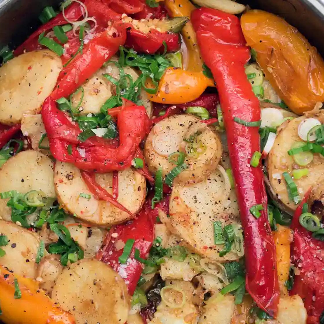 Potatoes and peppers