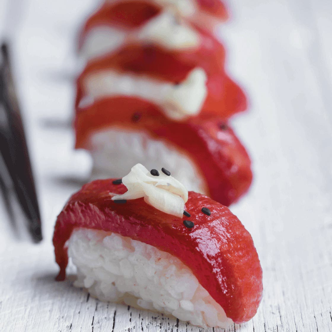 Mind-blowing watermelon sushi