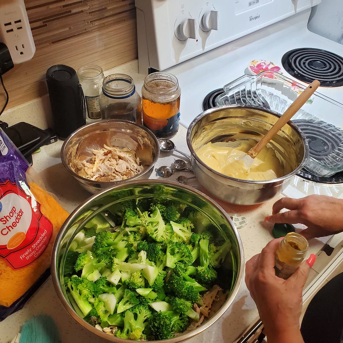 Chicken and broccoli curry casserole