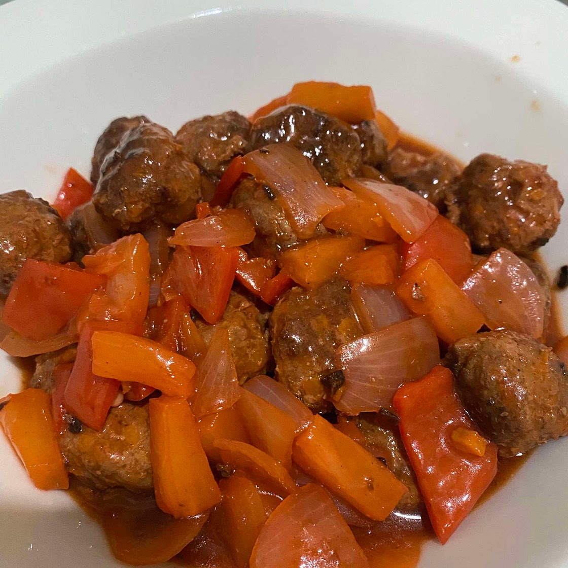 Low Sodium Meatballs with Sweet and Sour sauce