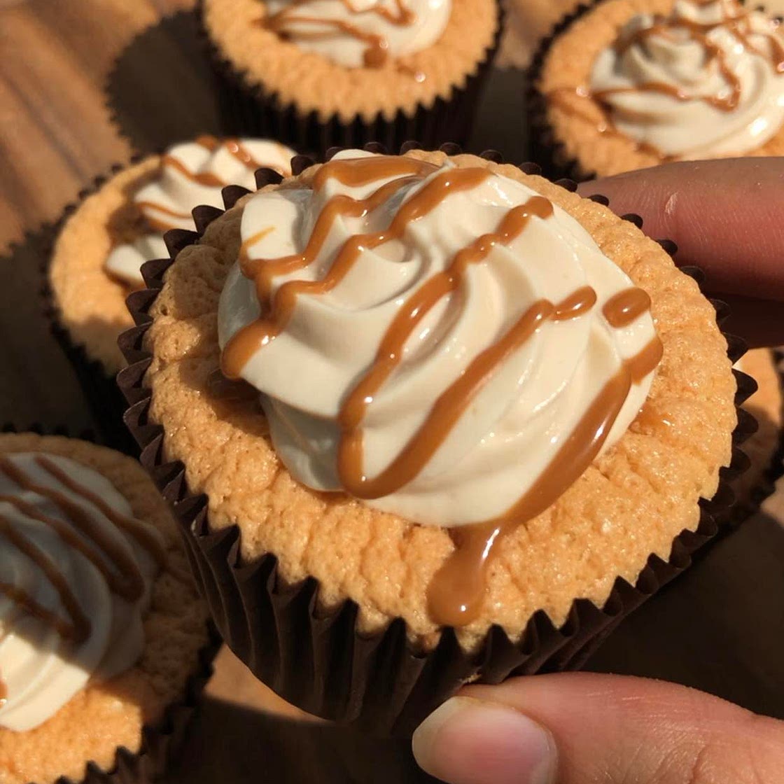 88cal Salted caramel filled cupcakes