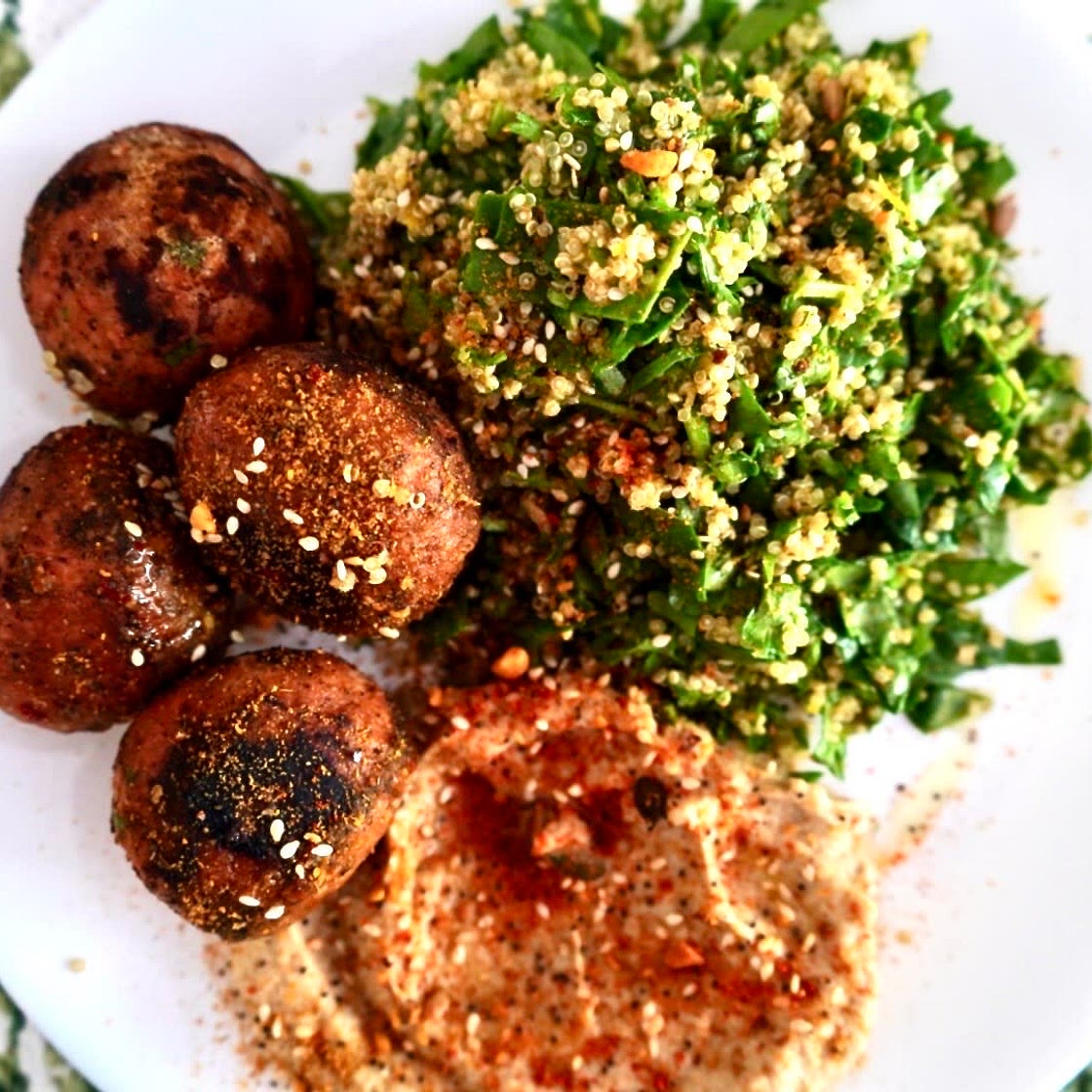 Harissa Koftas, Tabbouleh & Baba Ganoush