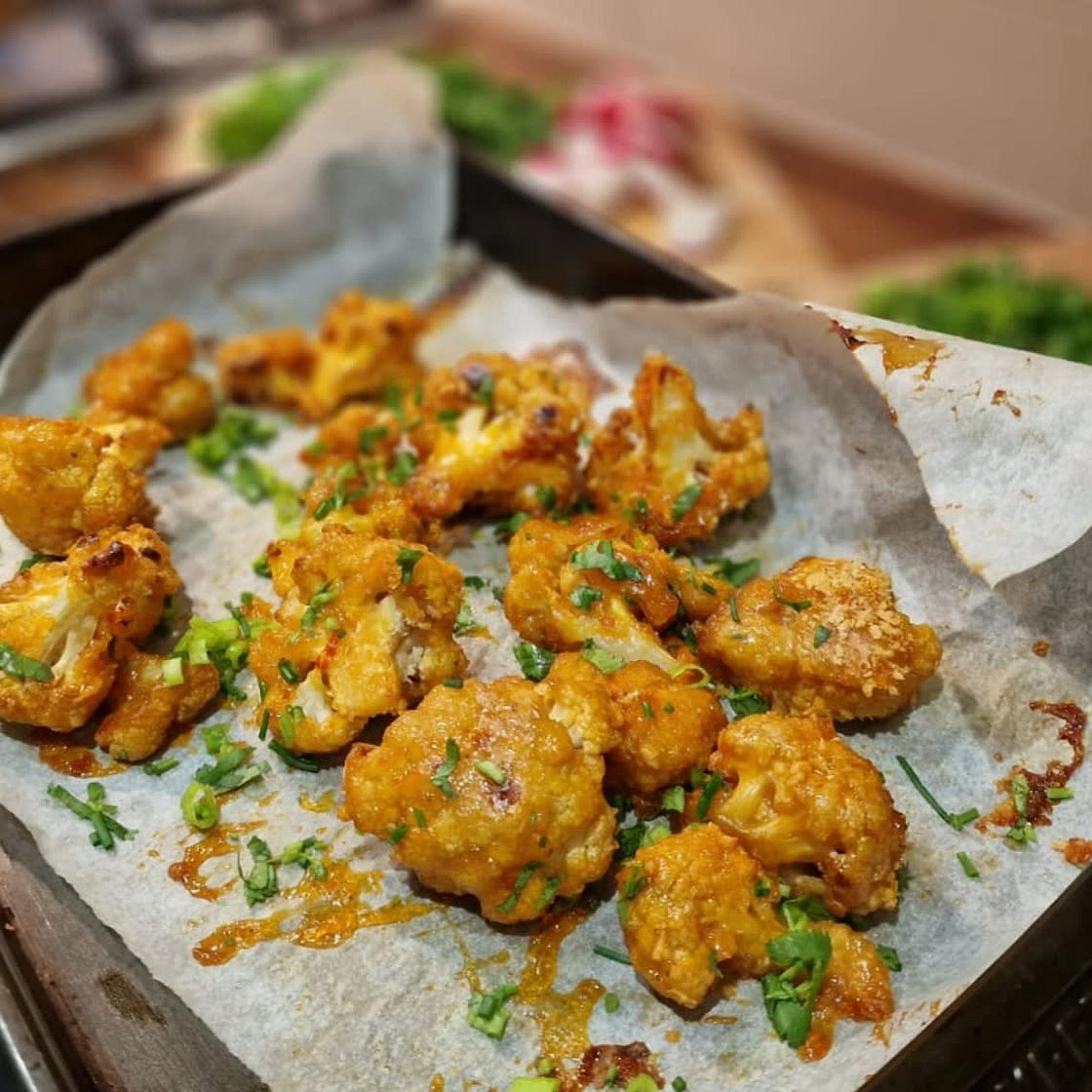 Spicy gochujang cauliflower ‘wings’