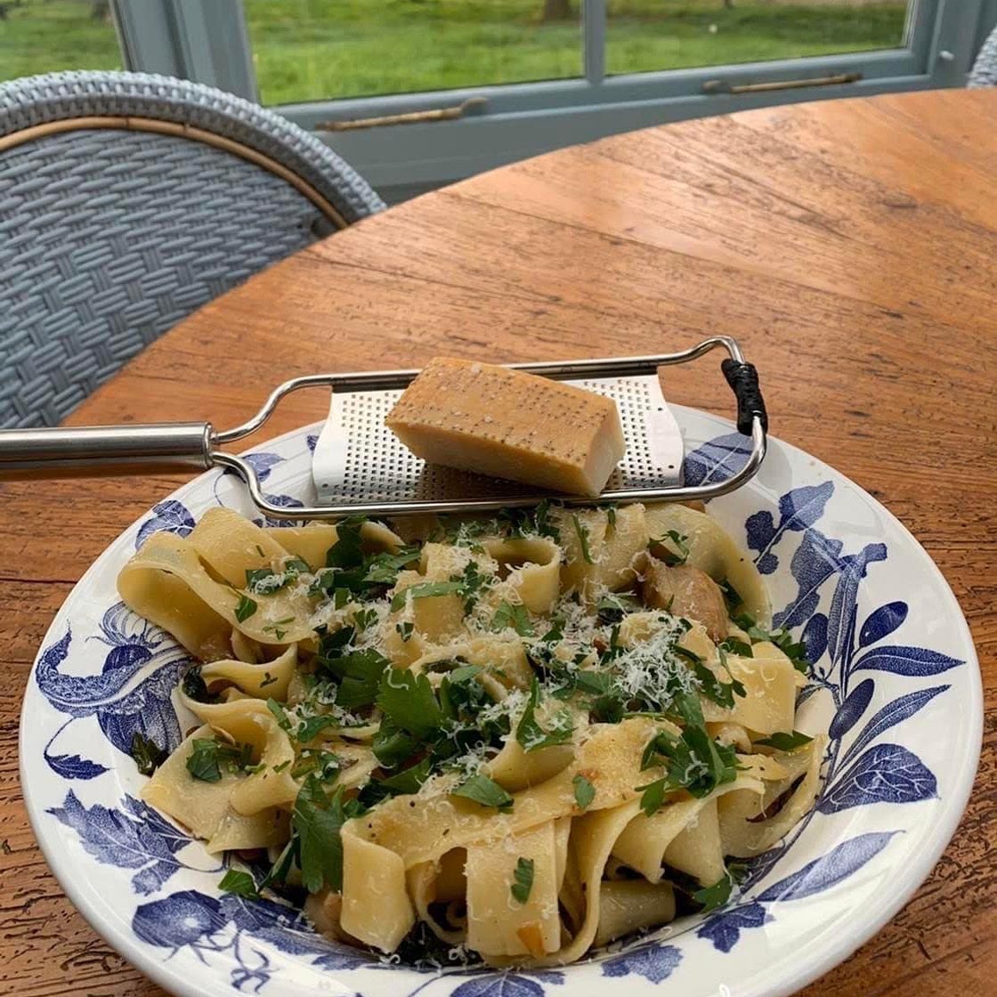 Pappardelle pasta with mushrooms