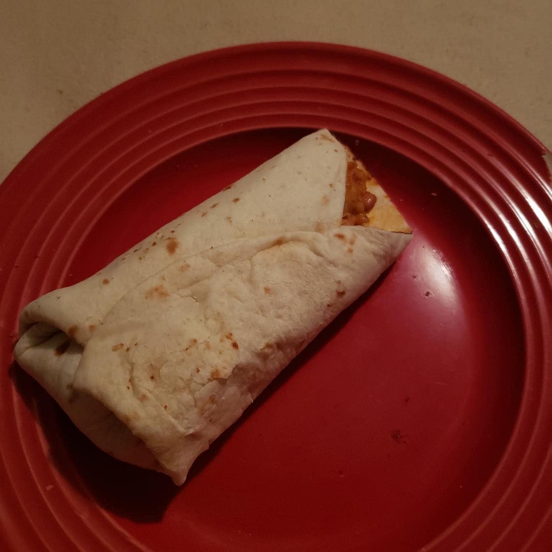 Low spoon beans and rice burrito