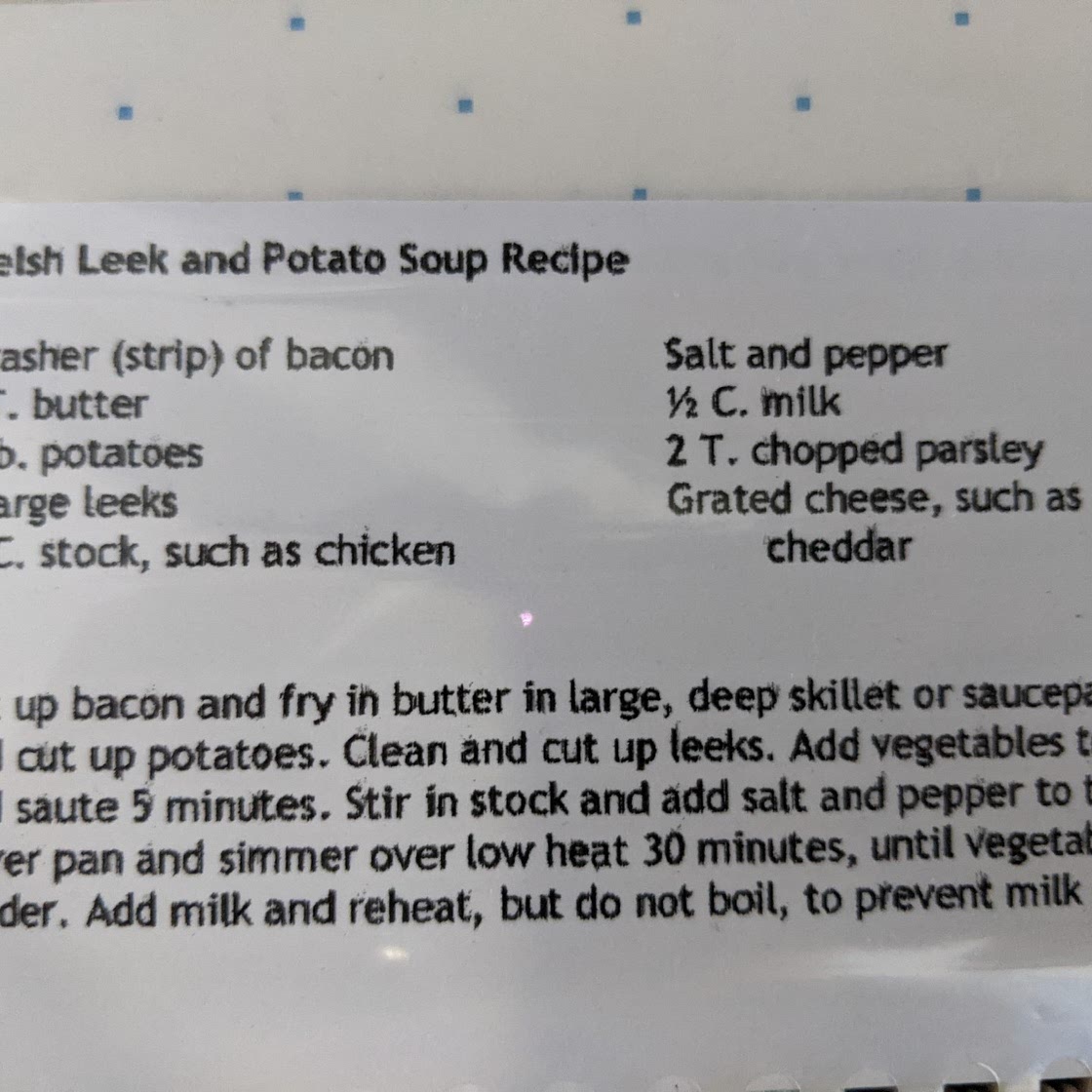 Welsh Leek and Potato Soup