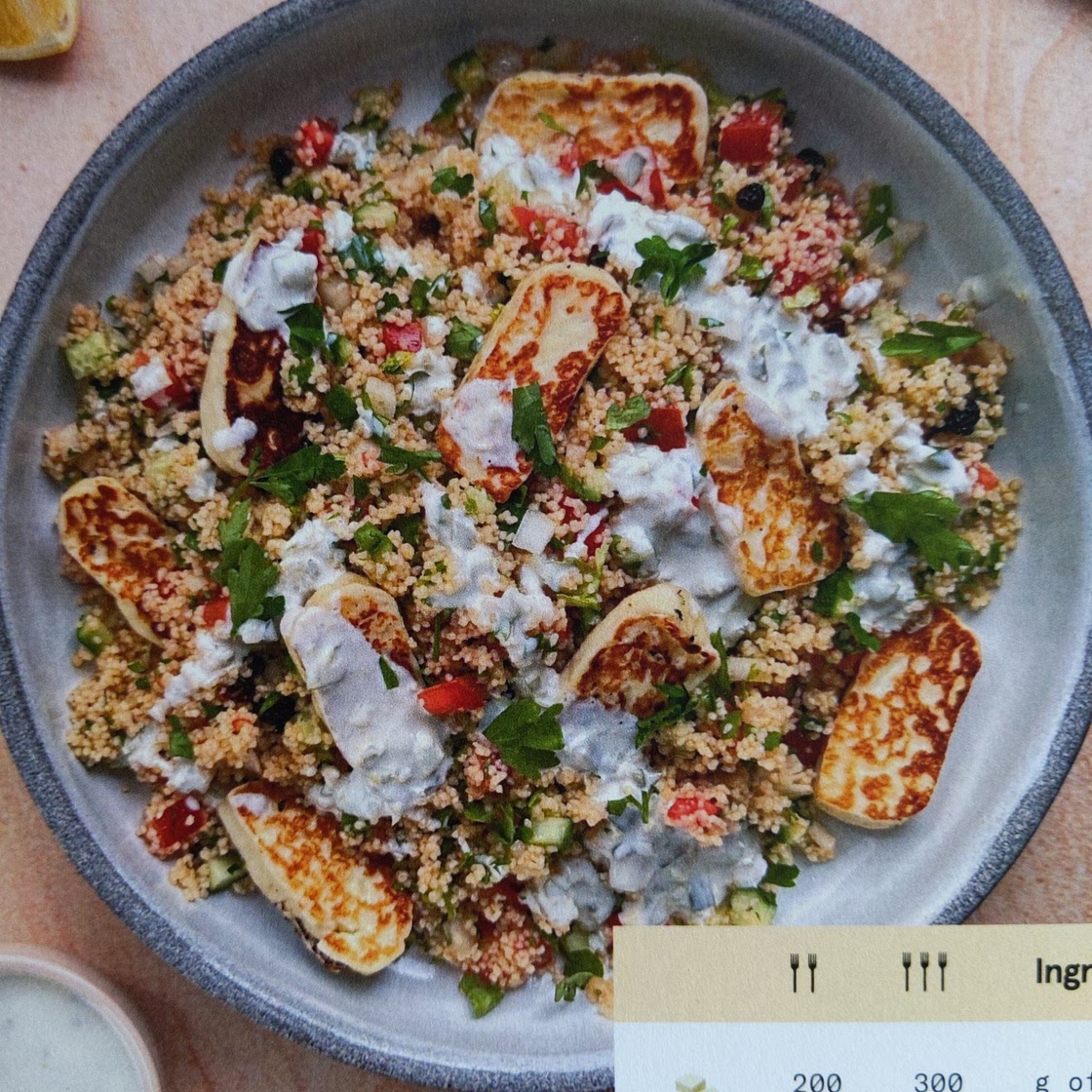 Halloumi couscous salad