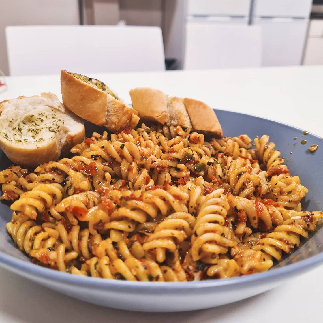 nutty sundried tomato pasta